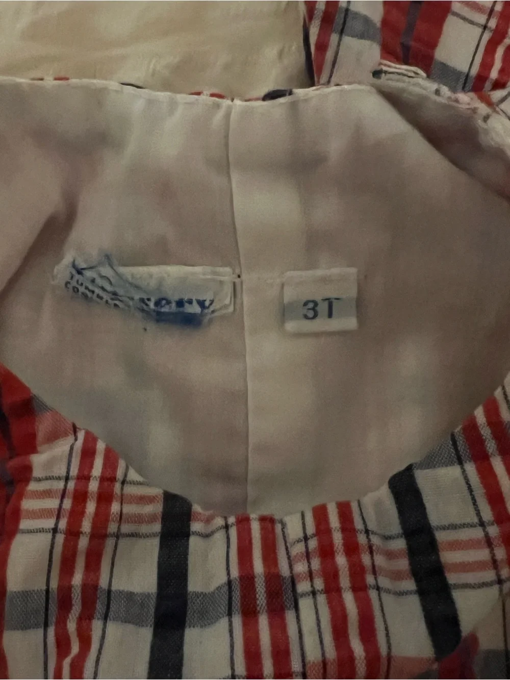 Vintage Boys Shortall Size 3T Plaid Baseball Romper